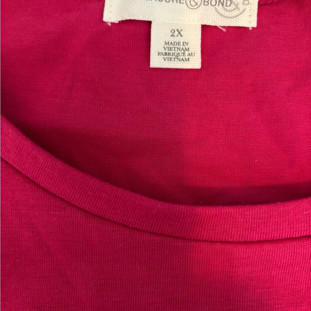 NWT Treasure & Bond Side Ruching Sleeveless Dress, Size 2X Color Pink - Picture 6 of 7